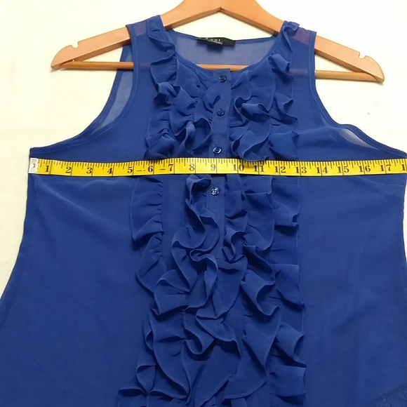 XXI Sheer Blouse Ruffled Front - Picture 6 of 6